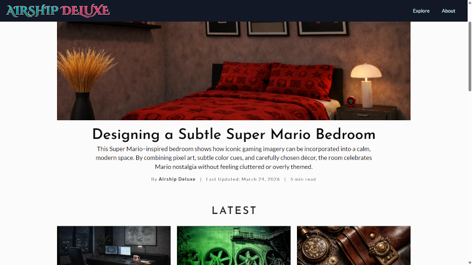 Airship Deluxe interior design home page